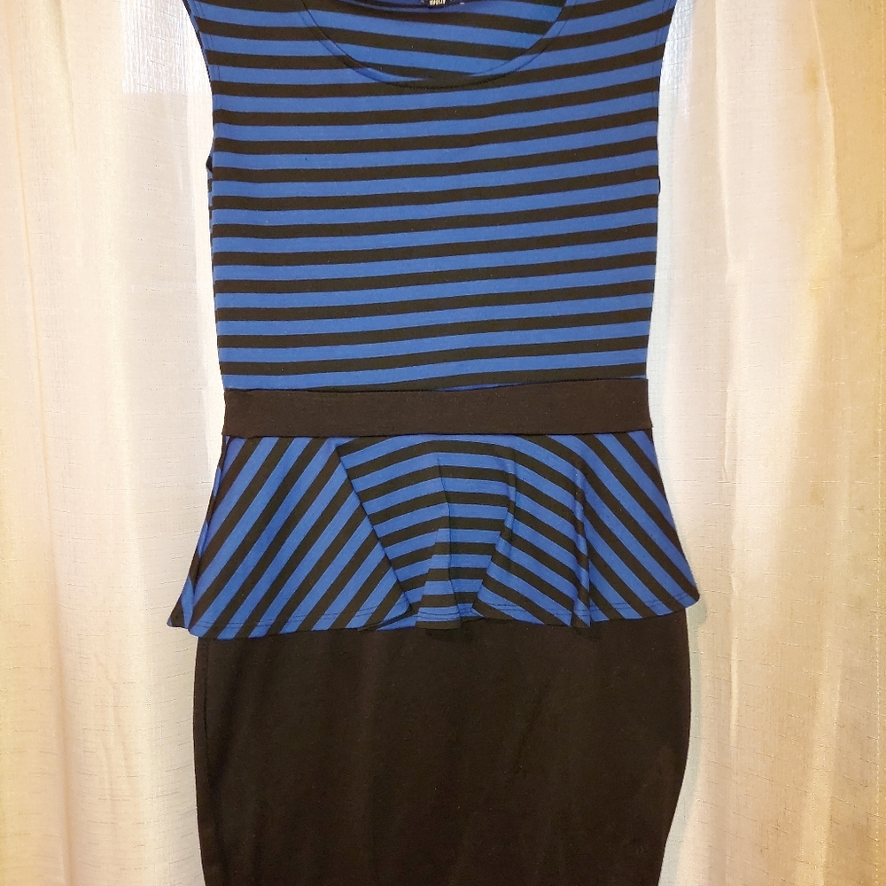 Striped peplum dress
